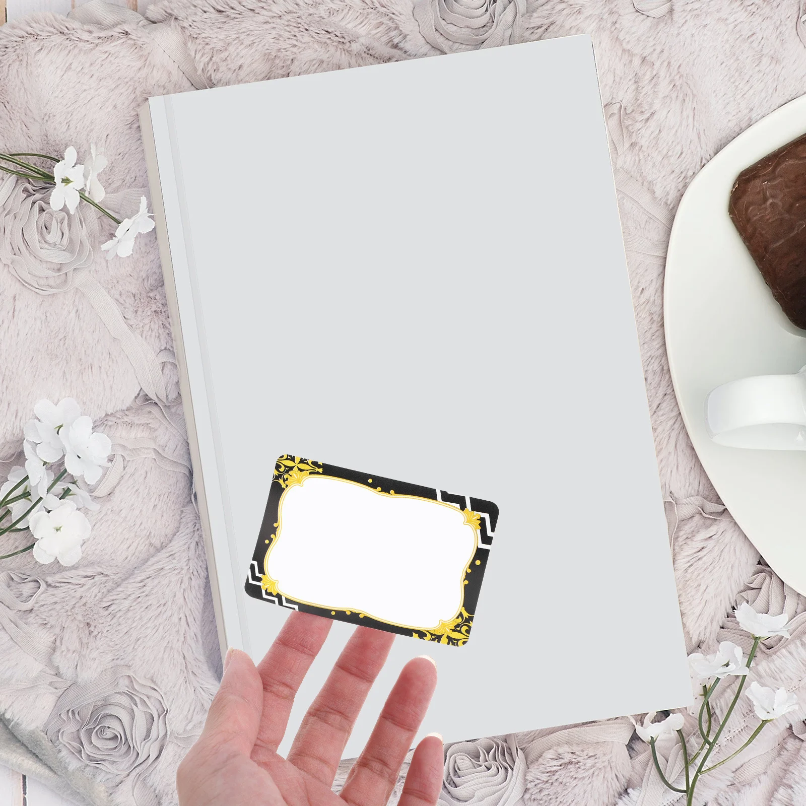 

23 Sheets Colorful Border Name Labels Stickers Writable Self-Adhesive Labels for School Office Classifying Supplies