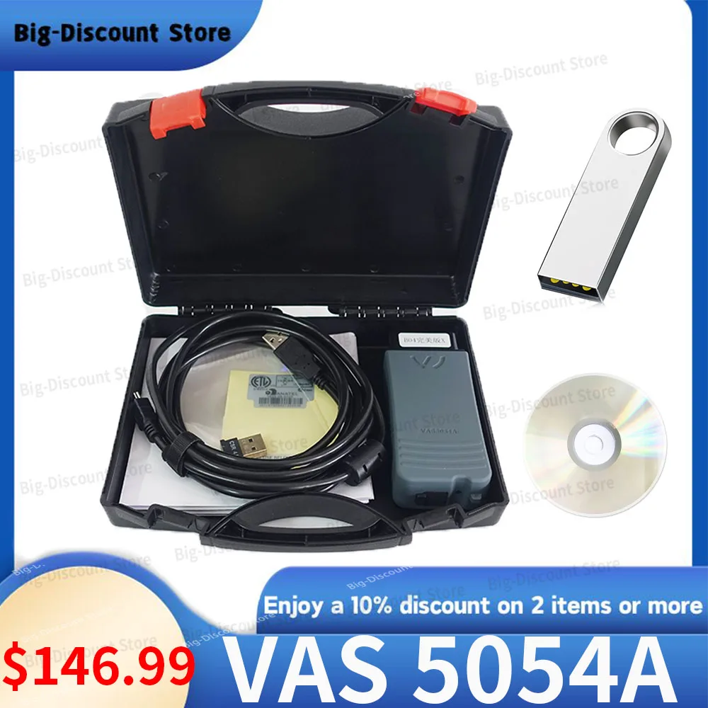 

New perfect Chips OKI V-A-S 5054A Plus V7.2.1 Support Coding For V-A-G Cars OBD2 Scanner Tool 5054 USB Version Bluetooth win7