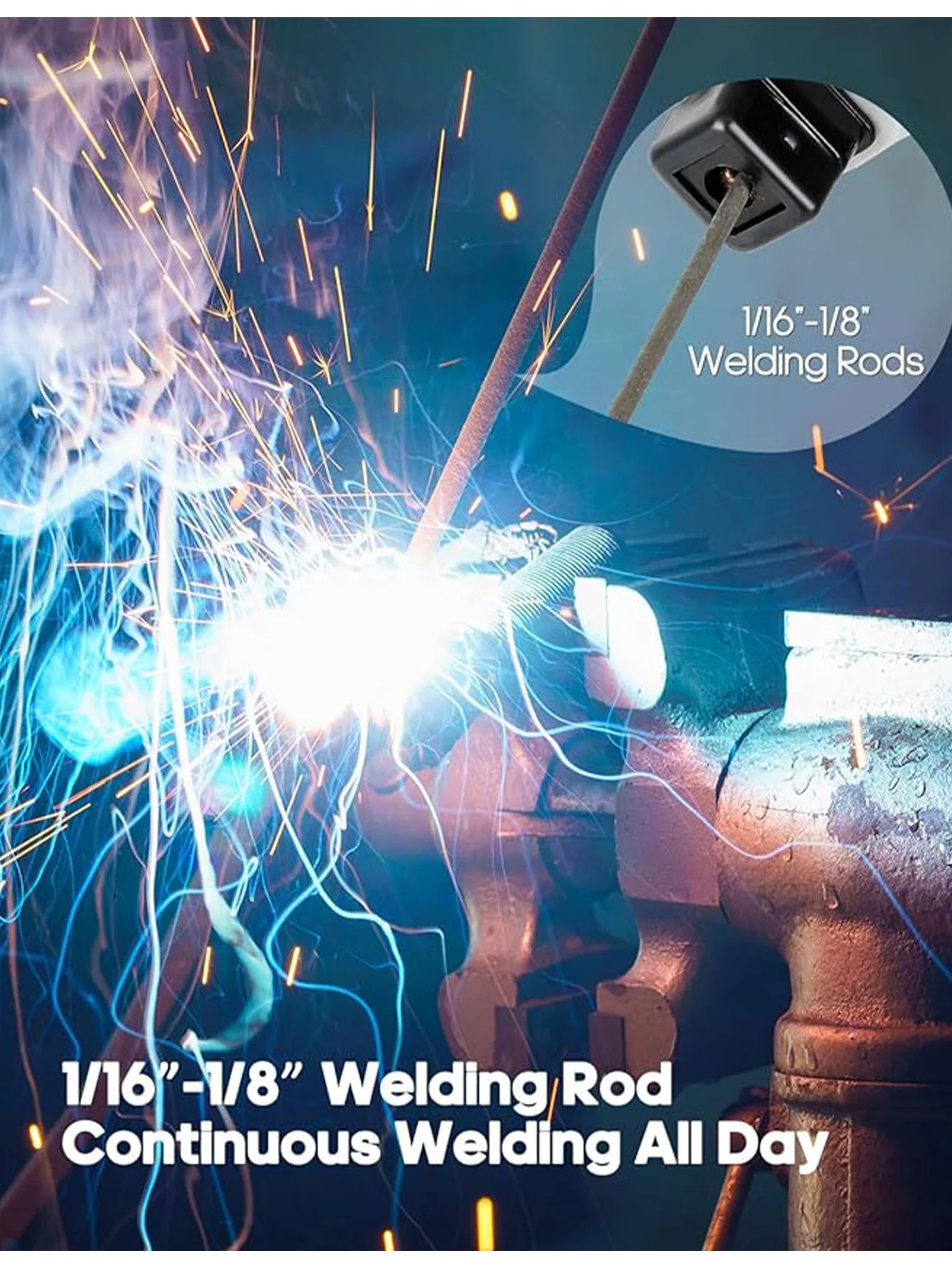 ماكينة لحام محمولة 110 فولت ماكينة لحام القوس المحمولة IGBT العاكس تعديل التيار المتغير (20-120Amp) مع لحام إلى