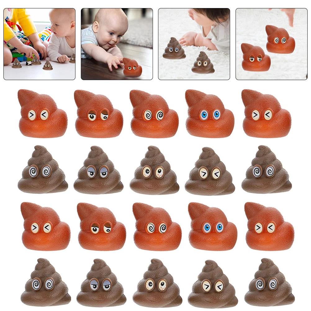 20 Pcs Poop Toys Party Realistic Fake Poops Mini Plushies Ornaments Pvc Playthings Plastic Models Baby