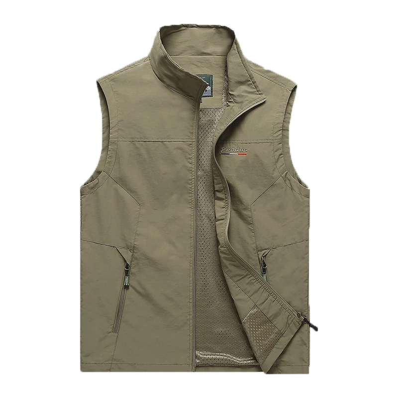 

Men 2023 New Spring Autumn Fashion Outdoor Sprots Casual Waterproof Breathable Quick Drying Vest Jackets Men Tooling Vest Jacket