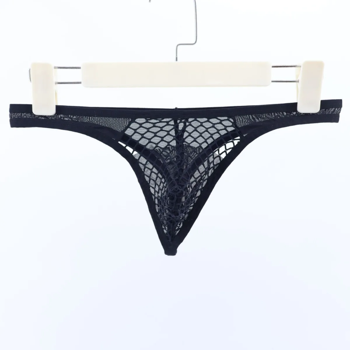 الرجال شبكة شير ثونغ تنفس شبكة صيد السمك مثليون جنسيا مثير الانتفاخ T-الظهر الملابس الداخلية شفافة العشير g-سلسلة للبالغين المثيرة ارتداء #5