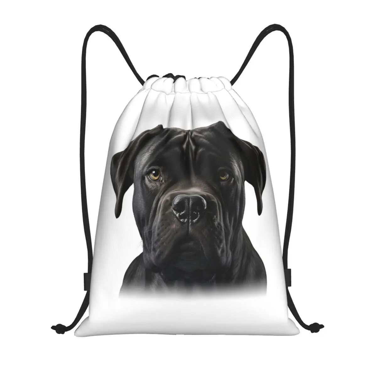 

Black Cane Corso Italian Mastiff Backpacks Fashion Drawstring Bags Shoes Bag Book Bags for Travel School
