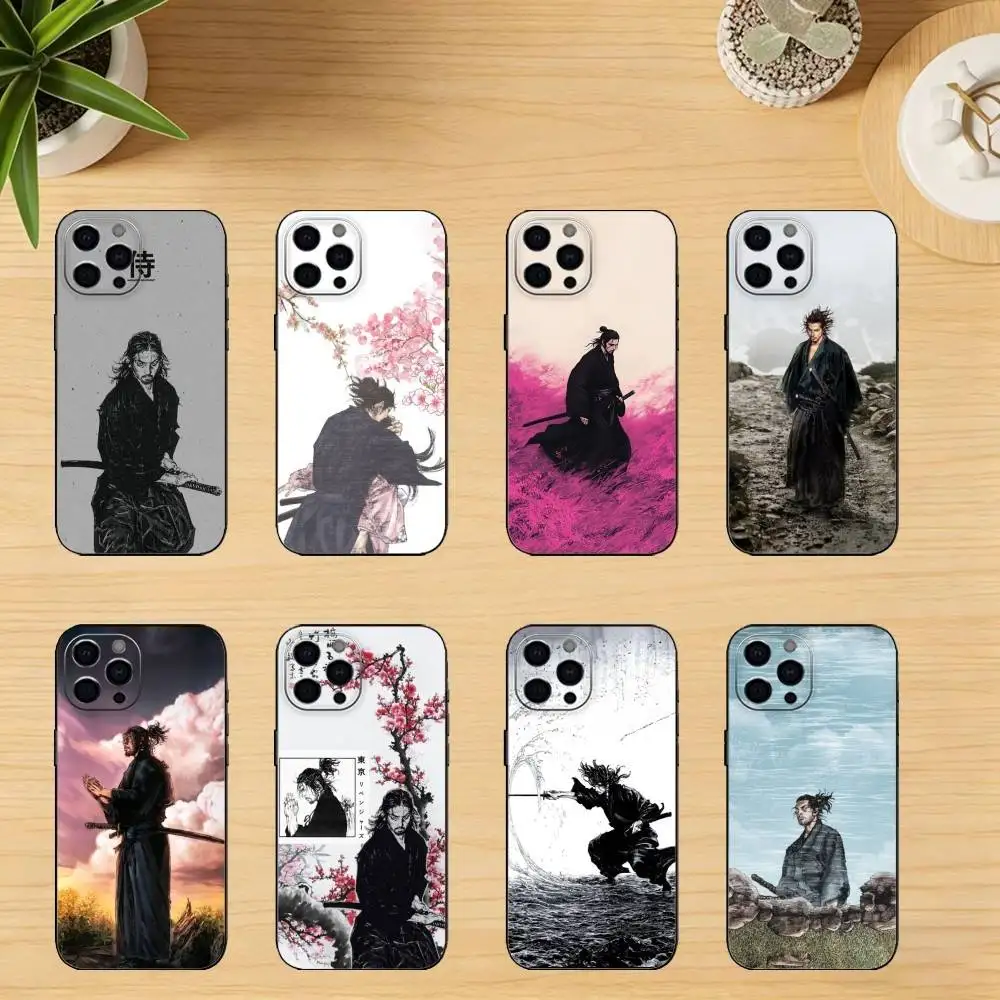 

Чехол для телефона V-Vagabond Miyamoto Musashi, силиконовый черный, мягкий для IPhone 17,16,15,14,13,12,11,XS,Plus Pro Max