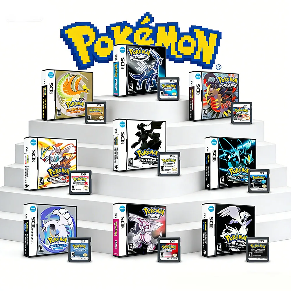 #Pokemon NDS Game Card 3DS 2DS DS Card SoulSilver HeartGold Platinum Game Card Pokemon Game Card BLACK Collecting Hobbies Gifts
