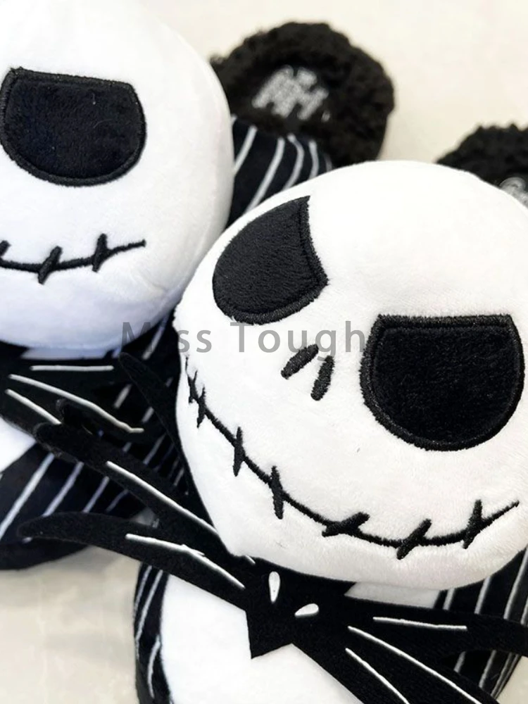 Halloween Fashion Winter Cotton Slippers Women Skull Cartoon Indoor Warm Shoes Female Three-dimensional Personality Cotton Shoes