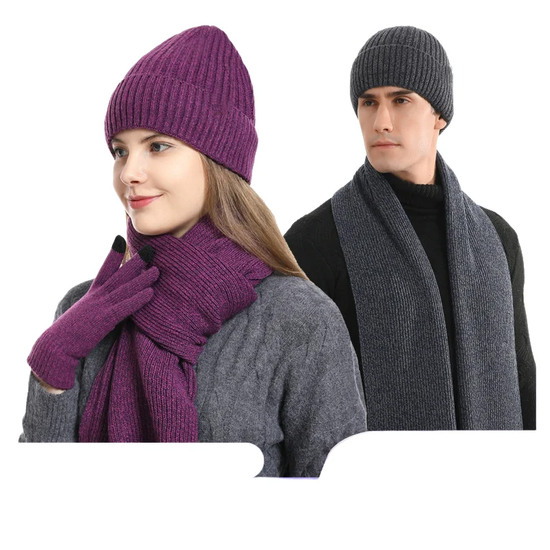 ensemble-3-pieces-bonnet-echarpe-et-gants-en-tricot-de-couleurs-melangees-pour-homme-et-femme-ideal-pour-l'automne-et-l'hiver-epais-chaud-resistant-au-froid-bonnet-en-tricot-cache-cou-et-gants-pour-activites-de-plein-air