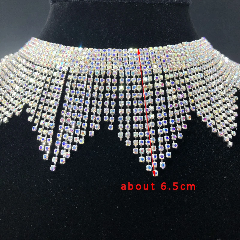 Tassel Chain Bling Crystal Fringe For Wedding Shawl Clothing Accessories Diy Jewelry Rhinestone Fringe Irregular Tassel chain