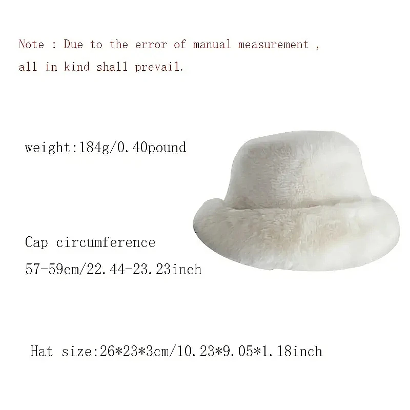 Winter Faux Fur Bucket Hats For Women Warm Plush Fisherman Hat Fuzzy Fluffy Cap Outdoor Stylish Panama Caps New Year Presents Va