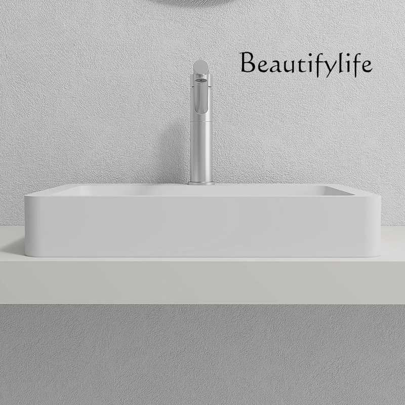 

Artificial stone platform basin integrated basin hand wash toilet face single simple light luxury balcony basin
