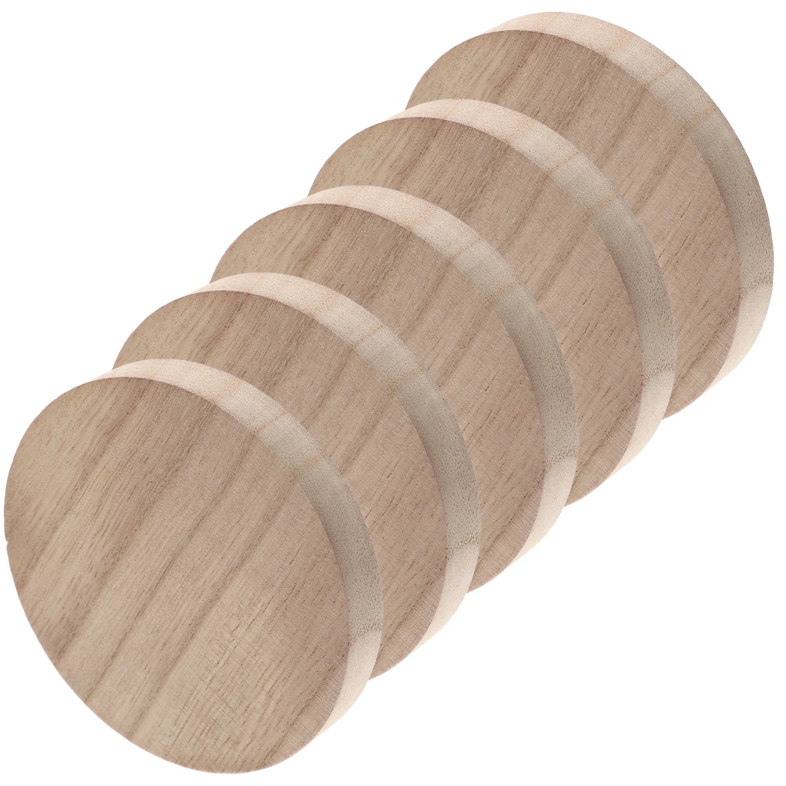 

5pcs Natural Wood Slices Unfinished Round Wooden Discs For Diy Crafts Painting Display Stand Craft Projects Coasters