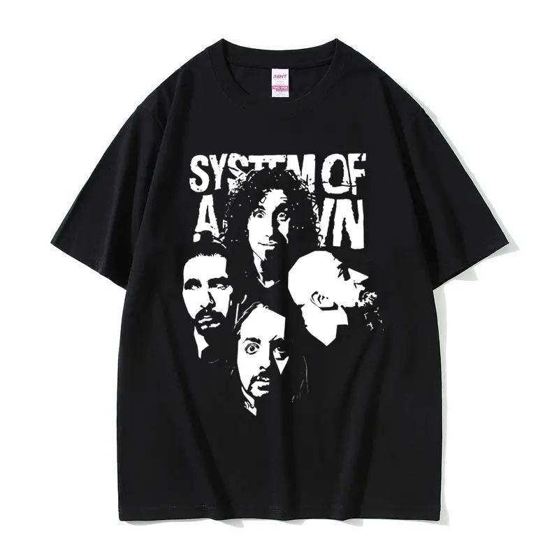 System of A Down Face Graphic T-shirt Men Women Vintage Rock Oversized T Shirt Male Classic 90s Alternative Metal Merch T-shirts