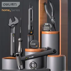 Xiaomi Deli-Juego de herramientas de mano para electricista, kit de reparación para el hogar, portátil, multifuncional, negro, 4/6 unidades