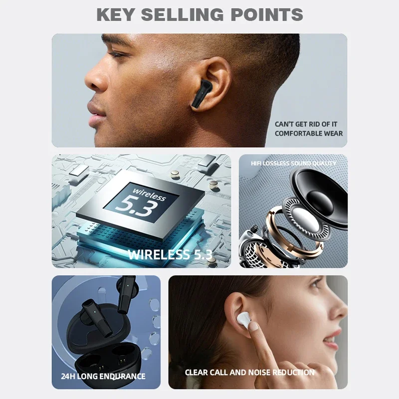 Oks Pods TWS سماعات لاسلكية سماعات أذن Fone بلوتوث 5.1 سماعة تقليل الضوضاء سماعة رياضية مقاومة للماء مع ميكروفون #4