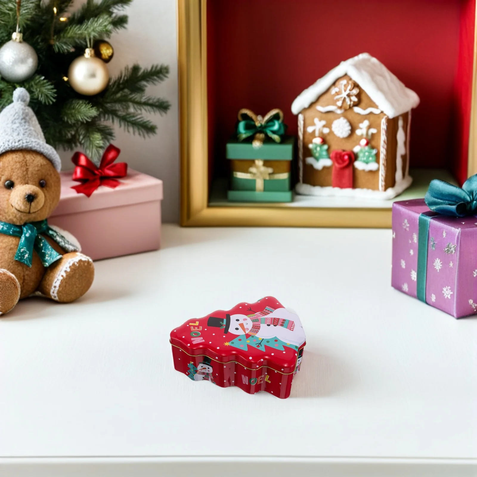 

Christmas Iron Box Stylish Metal Container Holiday Gift Packaging Christmas Metal Box Storage Solution