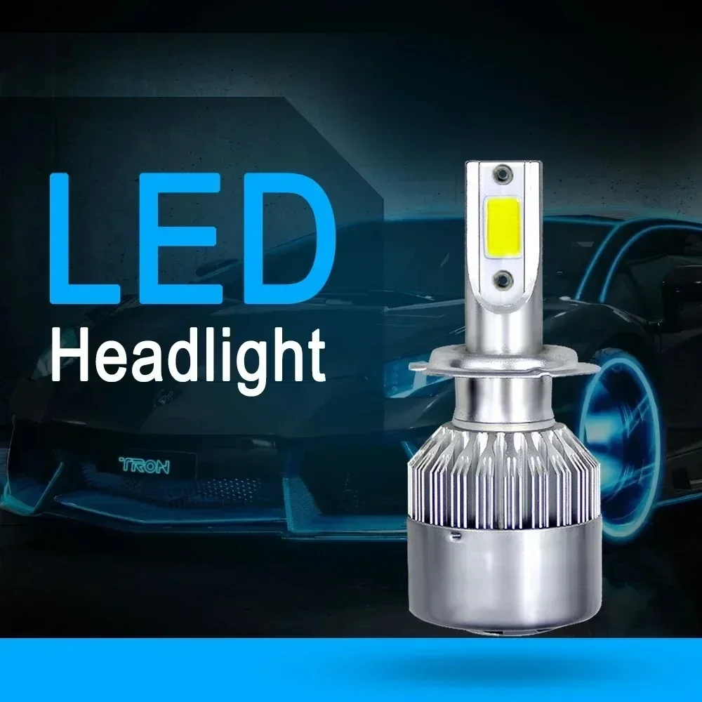 2pcs C6 72W H11 H4 Hi/Lo H1 H7 COB LED H11 HB3 9005 HB4 9006 Car Headlight Bulbs Car Fog Light 12V 7200LM Auto Headlamps