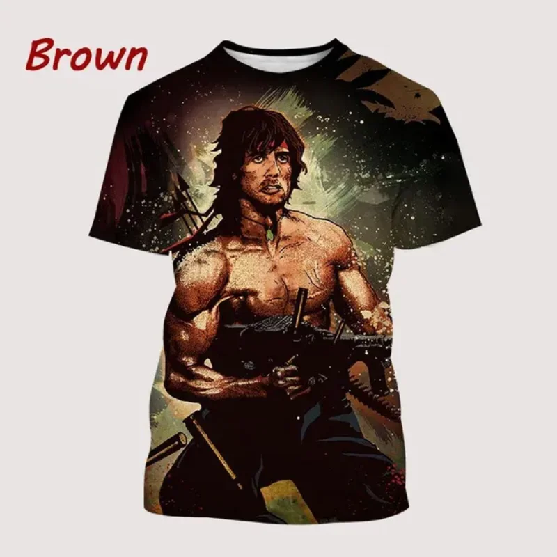 Fashion Men Clothing Action Movie RAMBO 3D Print T-shirt Personality Hip Hop Unisex Oversized T Shirt Harajuku Streetwear Tops