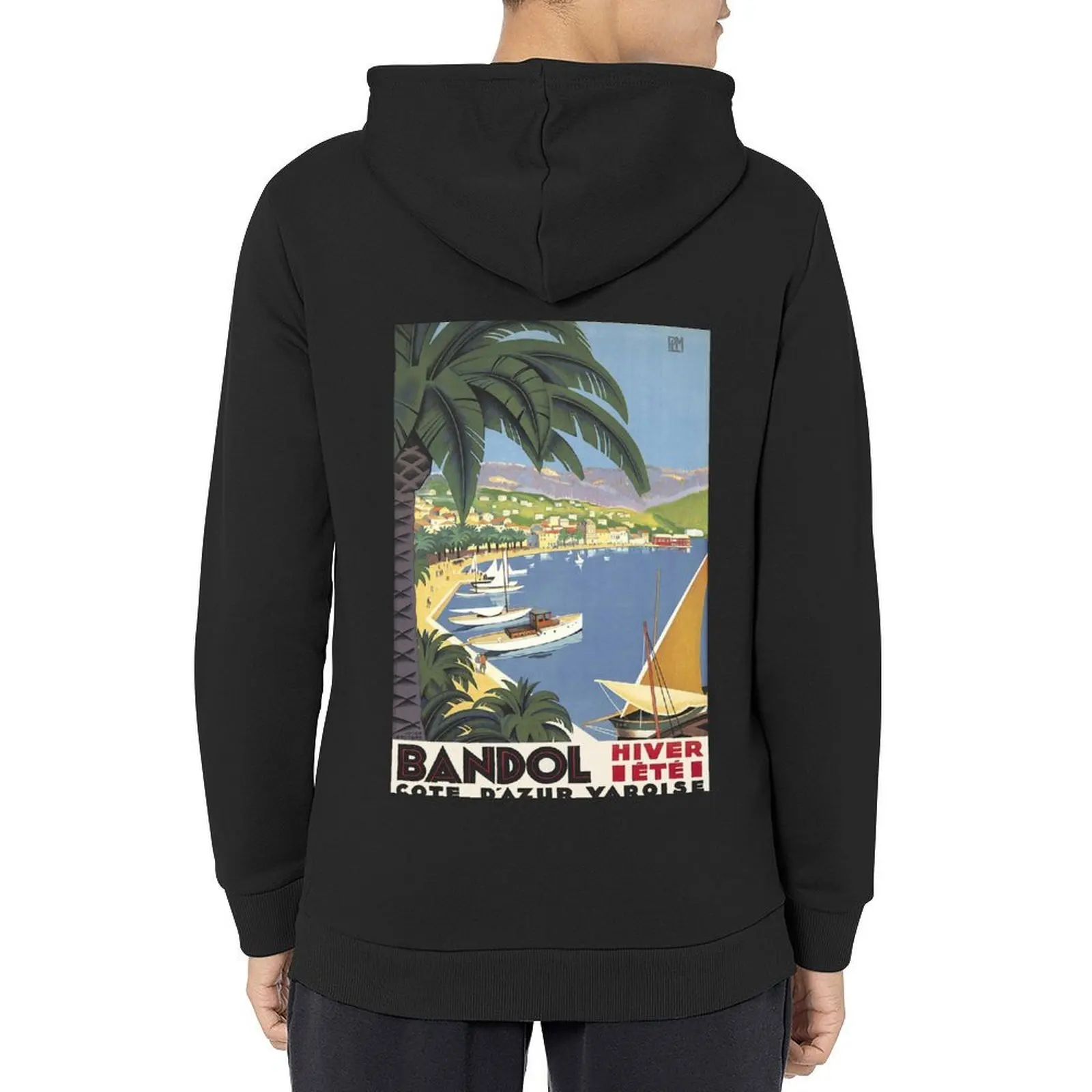 

Bandol France Vintage Travel Poster Hoodie winter clothes clothes for men men's sweat-shirt set men clothing tracksuit men
