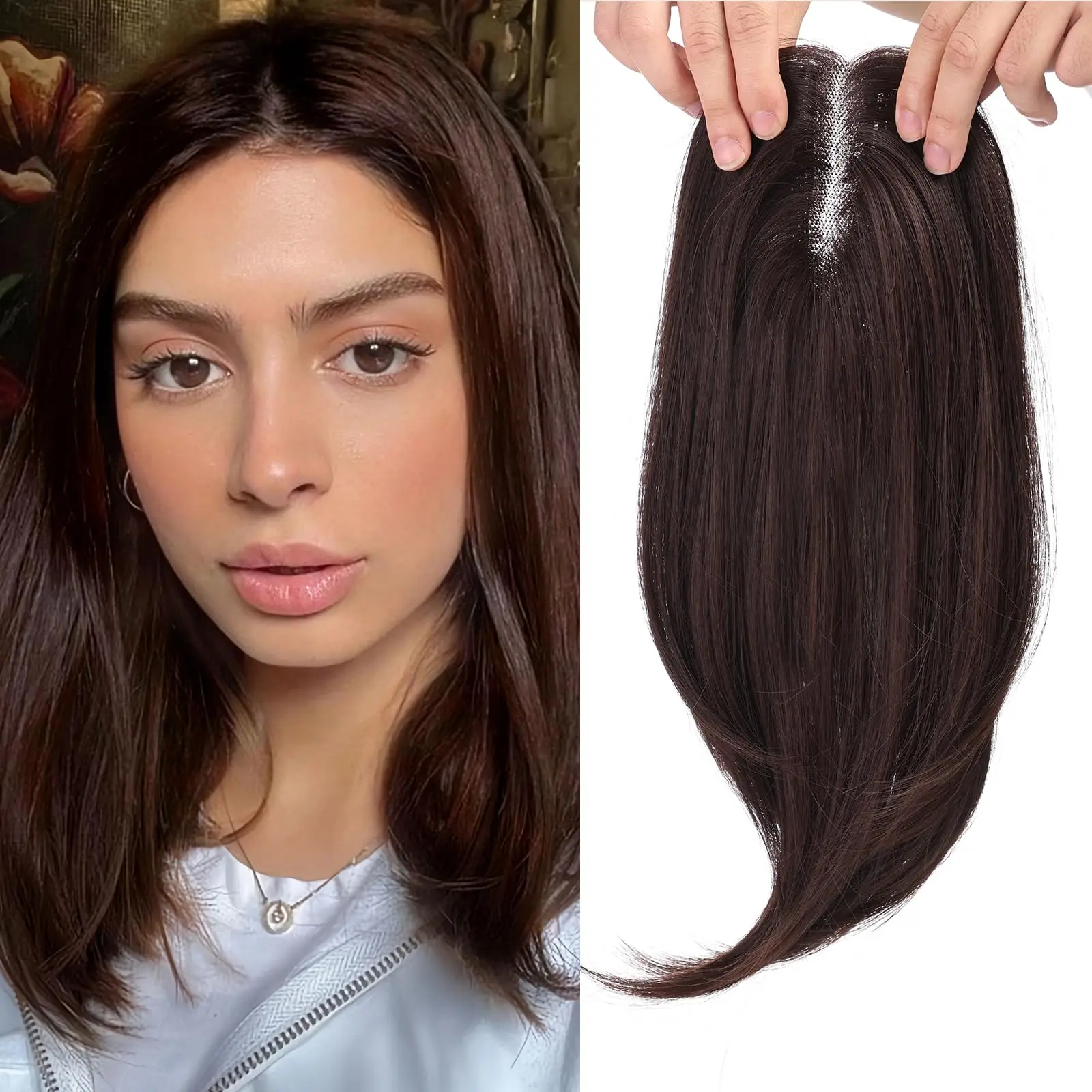 Clip-in 100% Human Hair Topper | Innovative Hairpiece Design | Maximum Comfort & Style | Fast Delivery Dropshipping