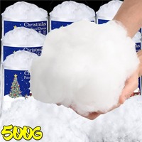 Wholesale Christmas Artificial Fake Snow Soft Fluffy Fiber Stuffing Cotton Snow Christmas Tree Winter Display Home Decoration