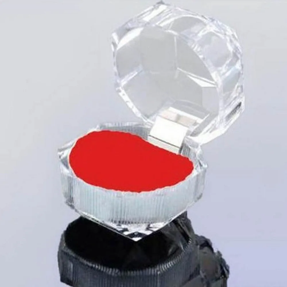 Transparent Crystal Jewelry Display Box 1pcs Pack Clear Design Jewelry Storage Box Compact Size Gift Packaging Ring Storage Box