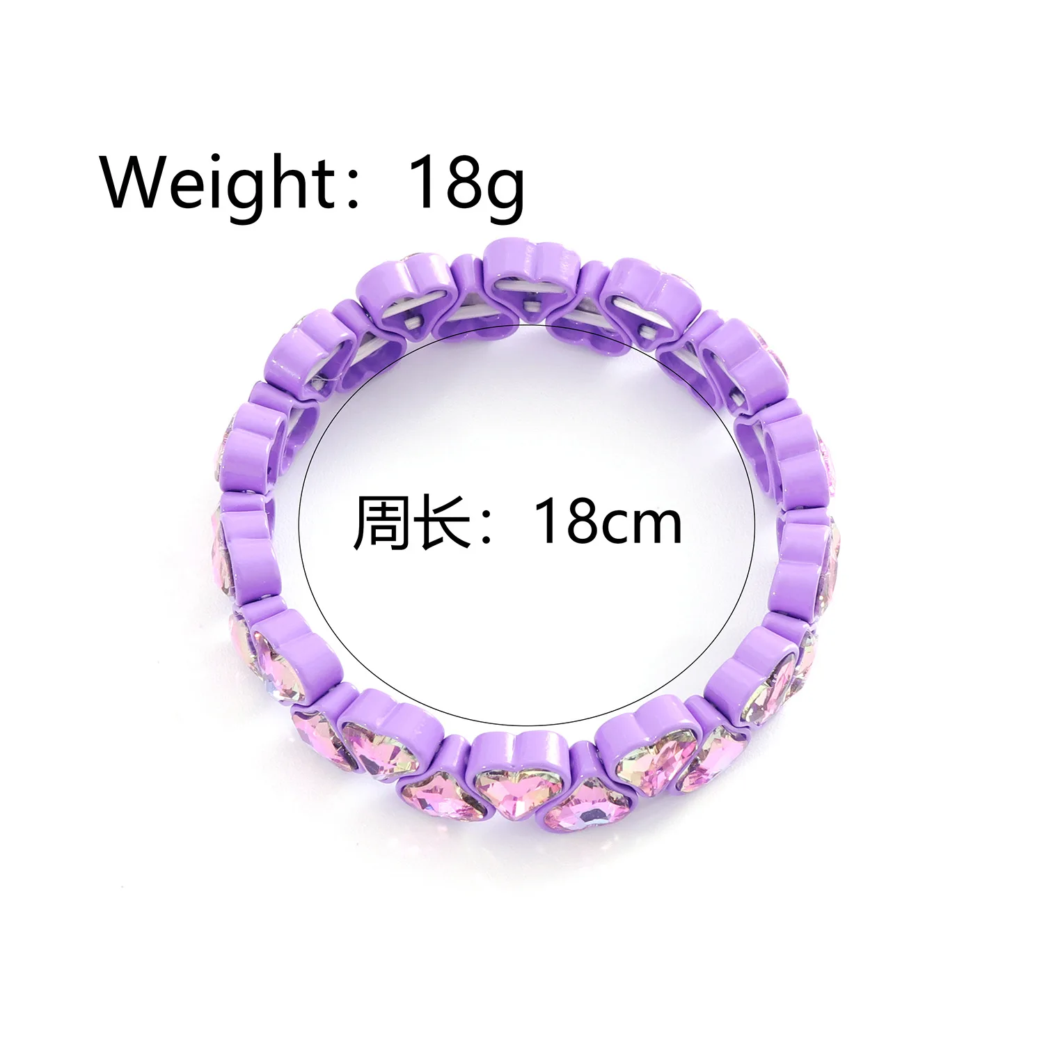Heiß begehrte neue Herz-Kristallglasperlen Liebes-Legierung Elastische Manschetten Emaille-Armband Damen Manschetten-Emaille-Armband Damenschmuck – Detail 5