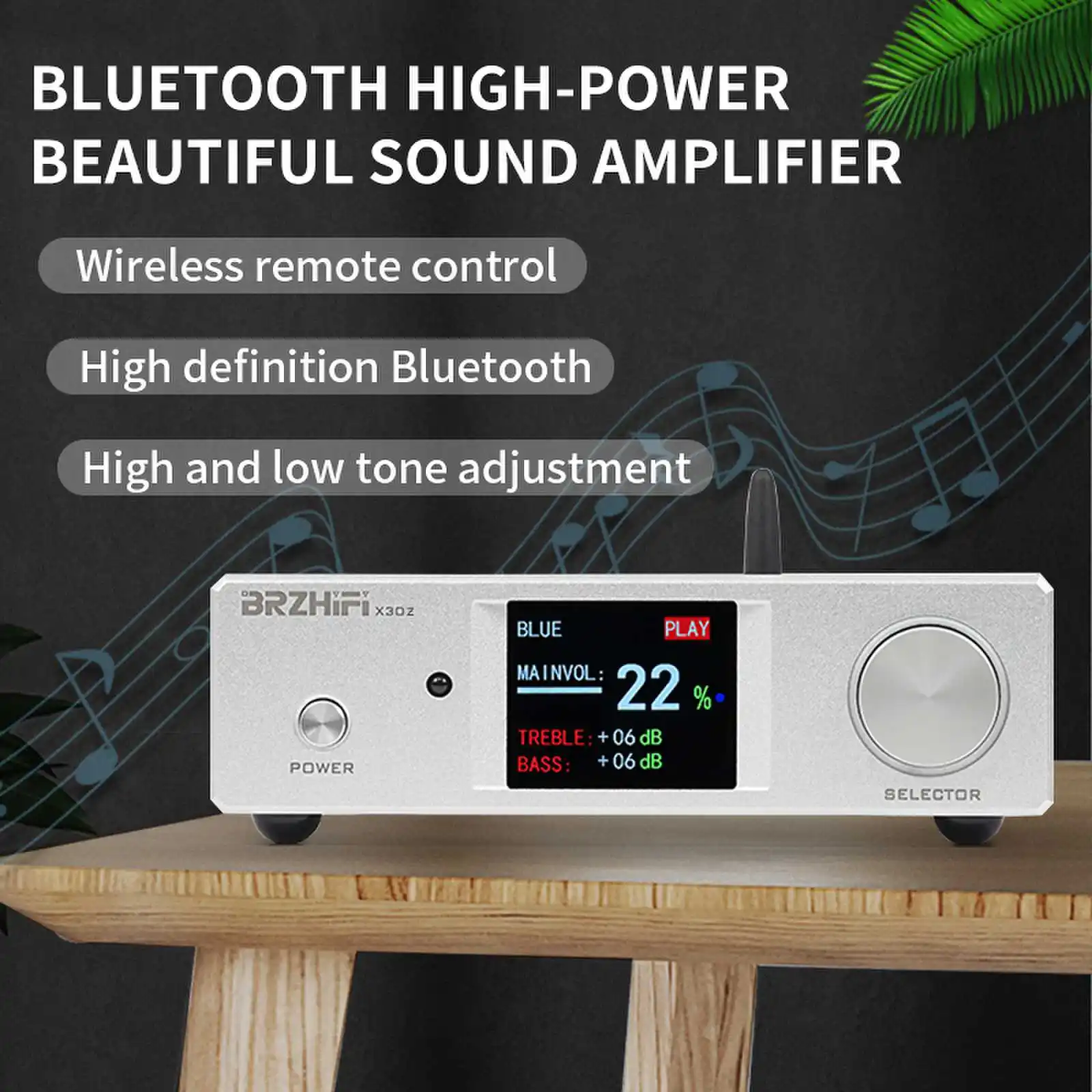 BRZHIFI 2025 New Type X30Z TPA3255 High Power HIFI Digital Amplifier BT 5.4 Fully Remote Control