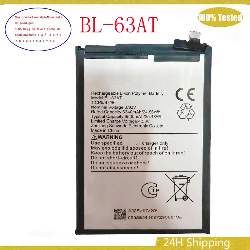 New High quality batteries For Tecno Camon 50  Ultra BL-63AT battery mobile phone battery Bateria + Free Tools