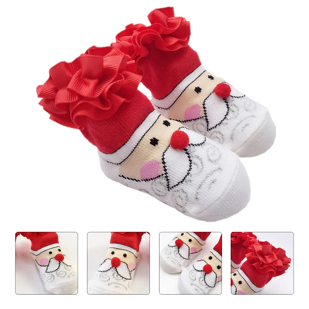 

Christmas Baby Socks Warm Thickened Cotton Toddler Stockings Kids Santa Claus Pattern Long Sock Winter Protection