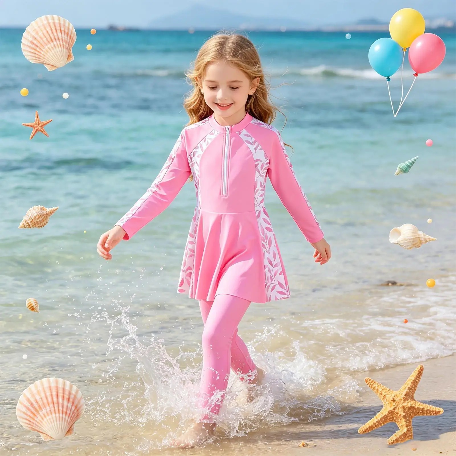 Full Body Swimsuits For Kids Sun Protection Bathing Suit Kids Swimming Clothes For Children Beach Pool Vacation Summer Party