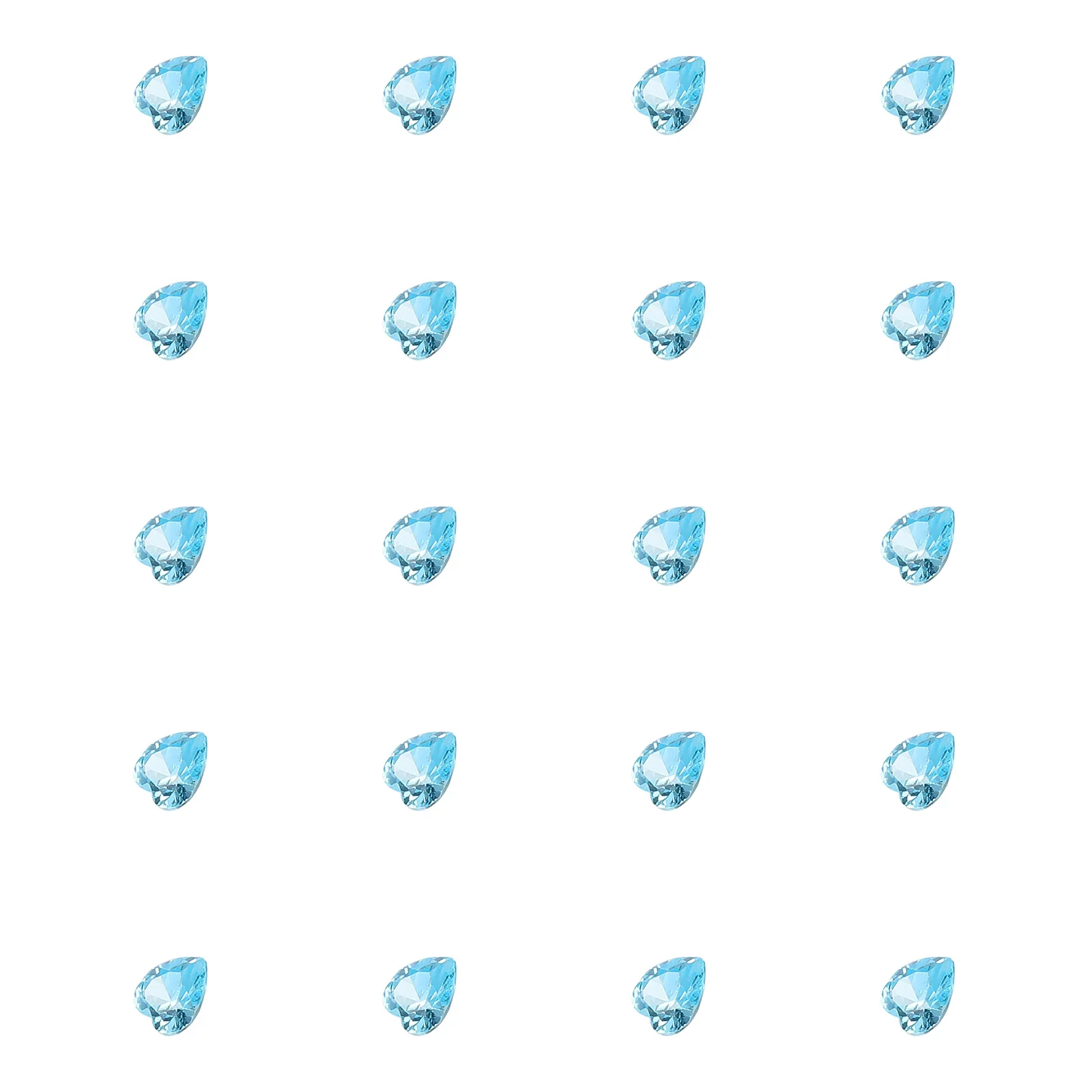 

20pcs Heart Shaped Crystal Stone Sky Blue Zircon Gemstone Decorative Rhinestone Embellishments DIY Craft Supplies