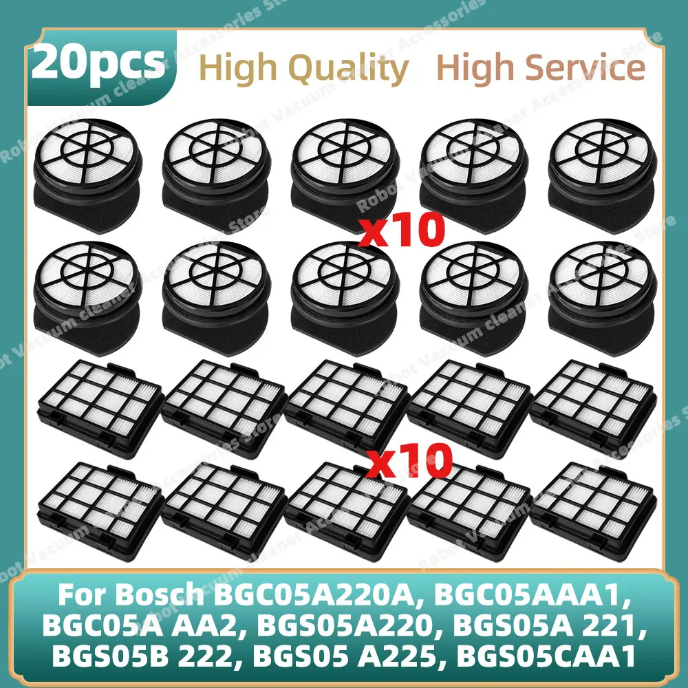 Passend für (Bosch BGC05A220A, BGC05AAA1, BGC05A AA2, BGS05A220, BGS05A 221, BGS05B 222, BGS05 A225, BGS05CAA1) Teile Hepa-Filter