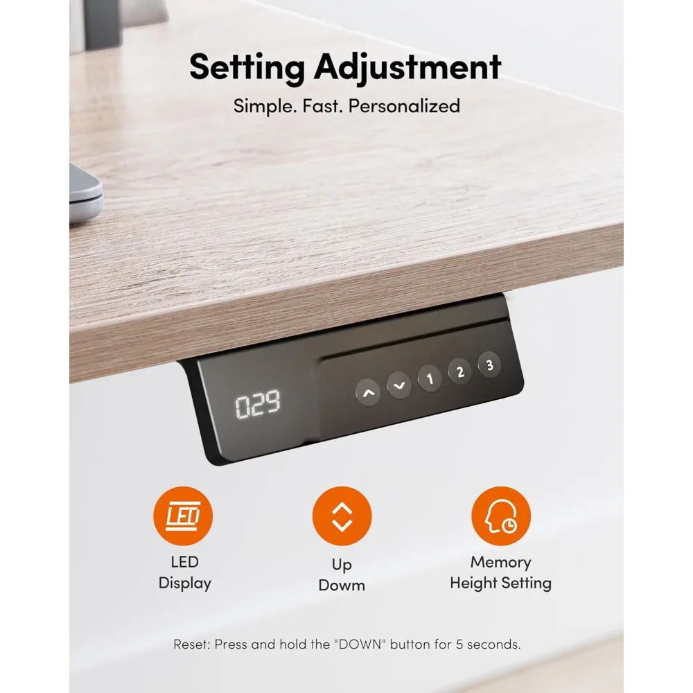 مكتب قائم، ارتفاع كهربائي 48 × 24 بوصة قابل للتعديل، الجلوس والوقوف، مكتب كمبيوتر مع لوحة لصق، أبيض