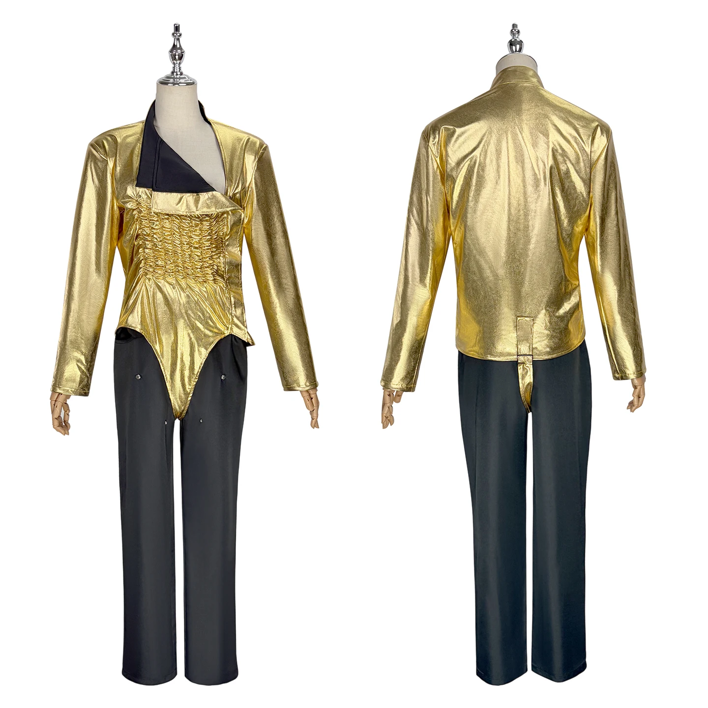 Adult Michael Jackson Cosplay BAD Dangerous Jam Golden Bodysuit Costume Impersonator Dance Cover Party Outfit Jumpsuit Uniform