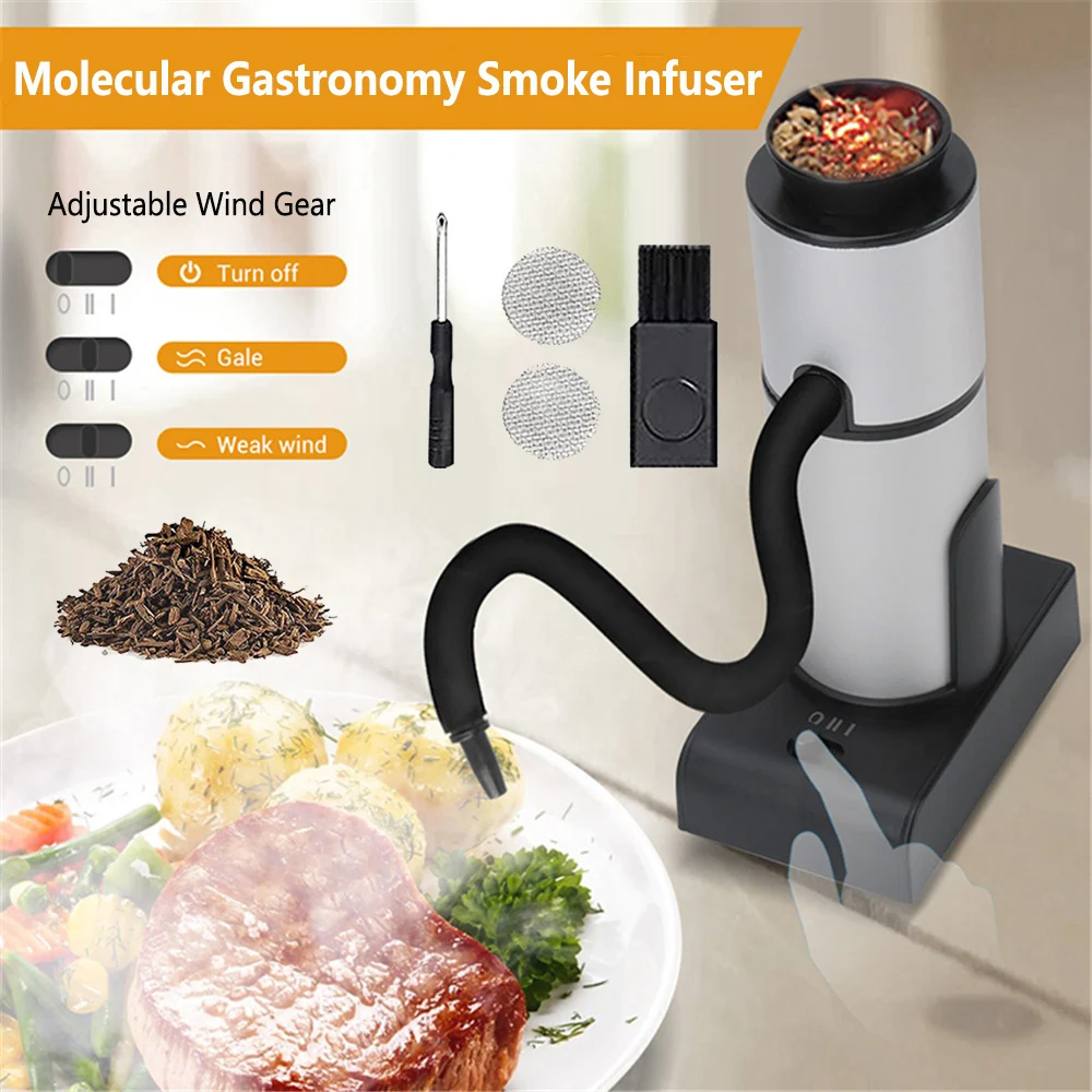 Tragbare molekulare Gastronomie Raucher Infuser Lebensmittel Kaltra uch generator Fleisch küche Rauch pistole Grill Grill Cocktails Räucherei