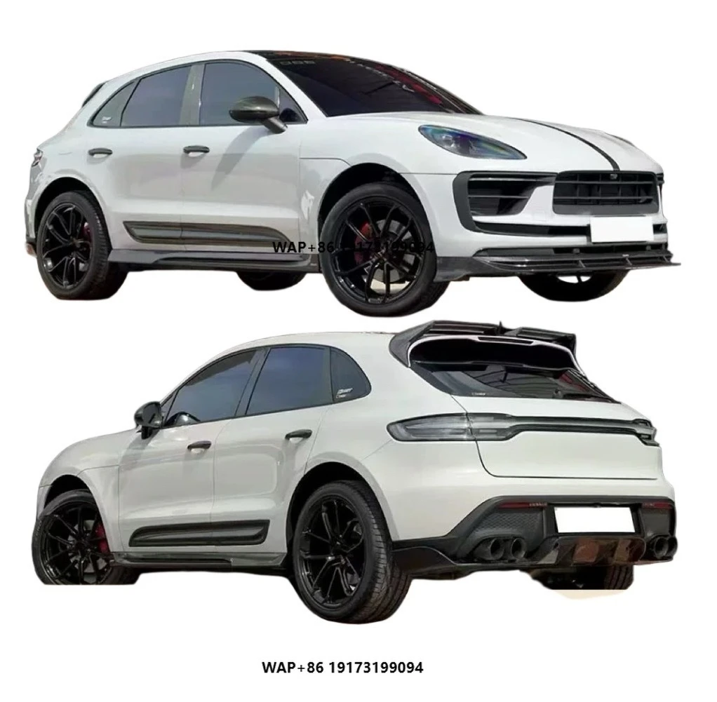 

For-Porsche Macan 2022-2024 Carbon Fiber Front Lip Side Skirt Rear Diffuser Spoiler Body Kit
