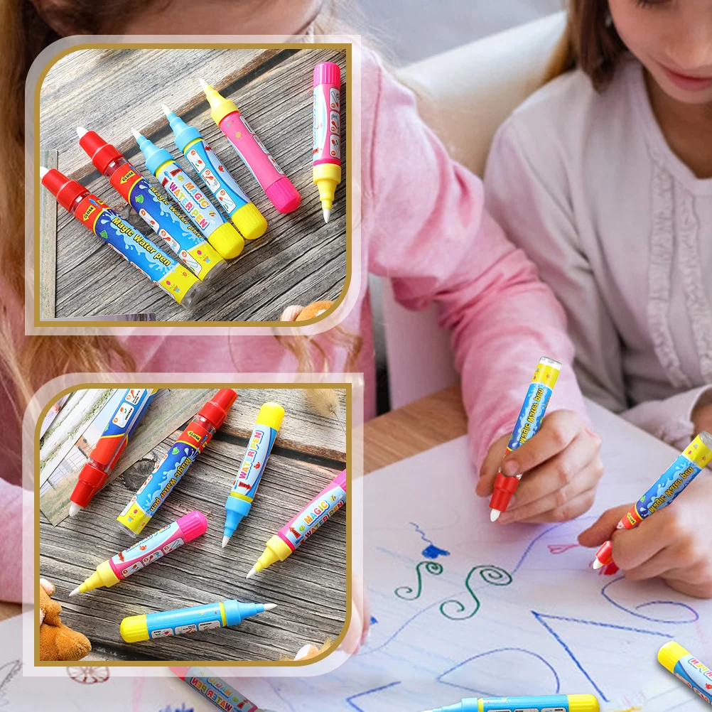 

2pcs Water Painting Brush Pen Large Tip Smooth Writing Bright Durable Lightweight For Kids Art Supplies Painting Brush