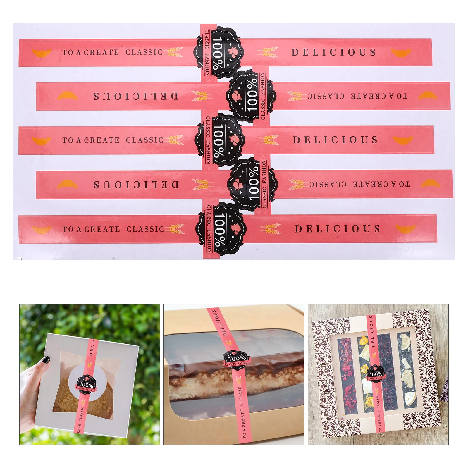 Stickers Adhesive Sealing Gift Label Pastry Strip Packaging Bag Wrapping Labels Self for Jars