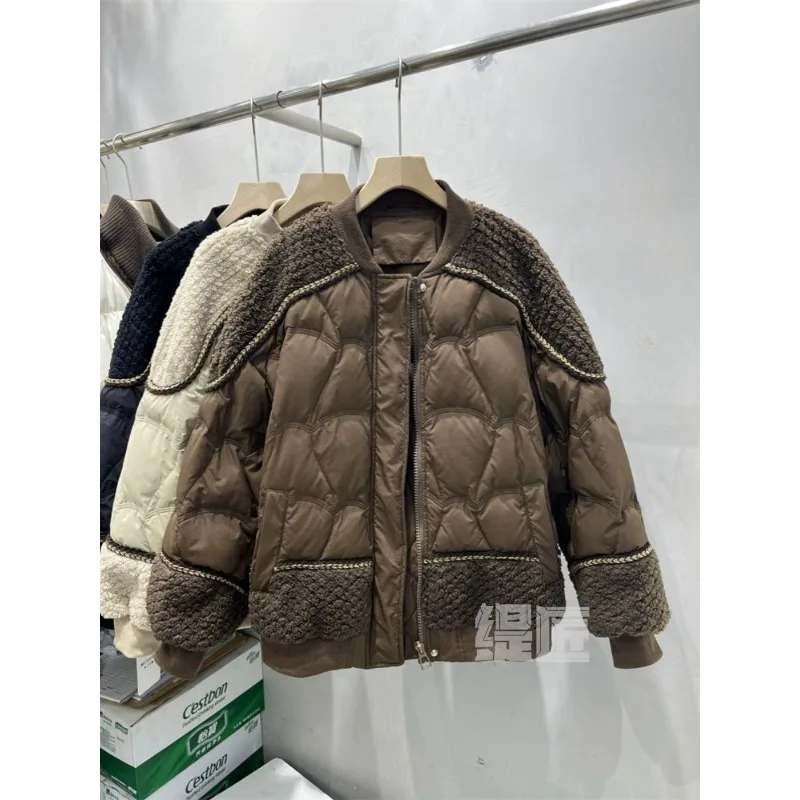 Women's Models Fall Winter Tops Coat Long Sleeve Cotton Coat Baseball Clothing Splicing Thickened Soft Comfortable New Versatile