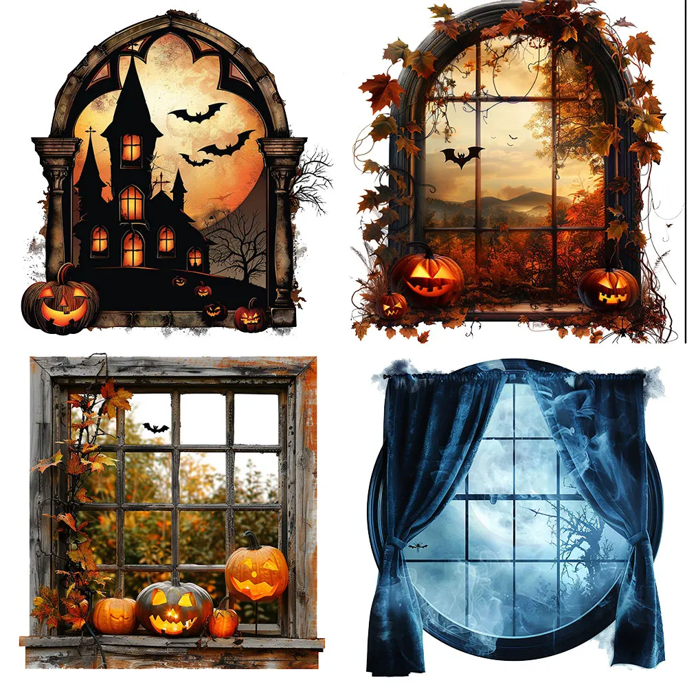 Halloween Window Stickers Pack Varied for Kids Crafts Scrapbooking Luggage Laptop Notebook Aesthetic Decoration Graffiti Decals