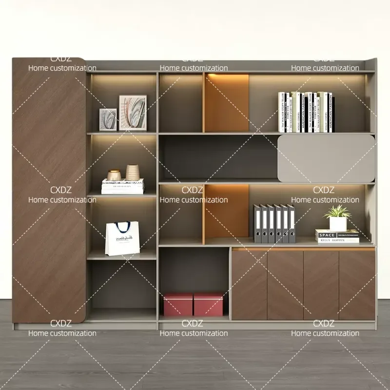 Office Bookcase Boss Background Cabinet File Wooden Data Cabinet Storage Cabinet Locker Wall Floor
