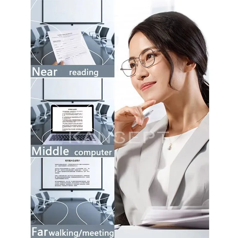 KANSEPT 1,56 1,61 1,67 1,74, свободная поверхность, широкое поле зрения, антисиний свет, UV400, прогрессивные мультифокальные линзы, 1 пара