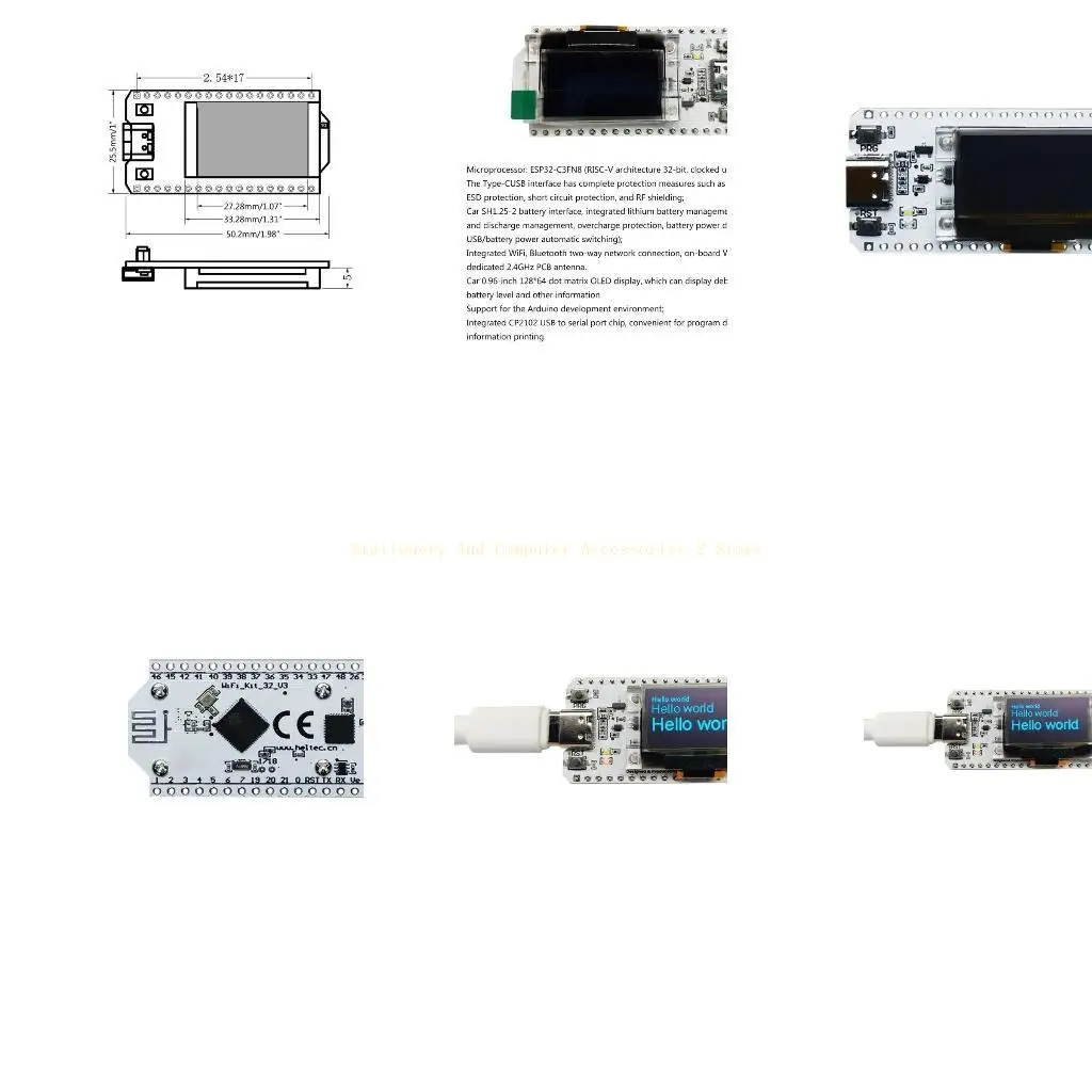 

ESP32 OLED Wi-Fi Type C ESP32 0,96 дюйма Blue OLED-дисплей Wi-Fi CP2012 Плата разработки Интернета ESP32-S3FN8