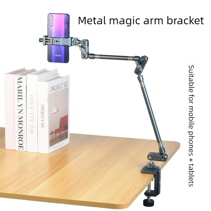 Aluminum Alloy Desktop Boom Stand Swivel Multifunctional Magic Arm for Camera IPad Tablet Bracket Bedside Live‑Stream Holder