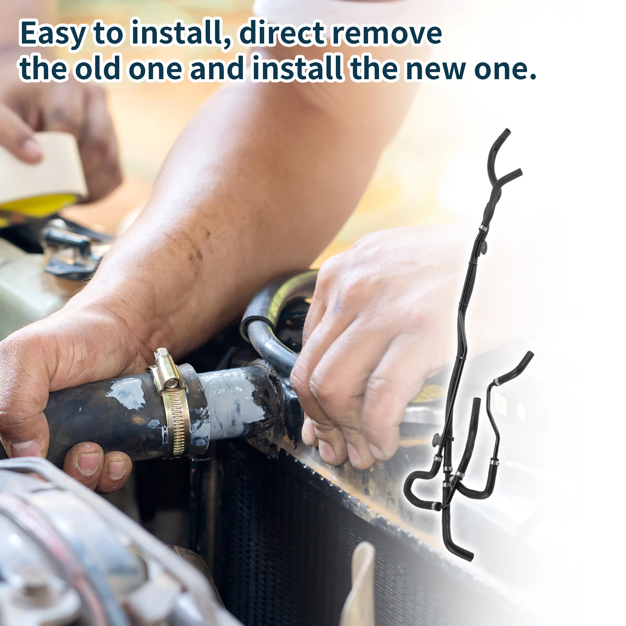 Motoforti Radiatorslang Verwarming Slang Nr 95810631022 voor Porsche Cayenne 2013-14 Rubber Metalen Koelvloeistof Pijp Zwart 1 st