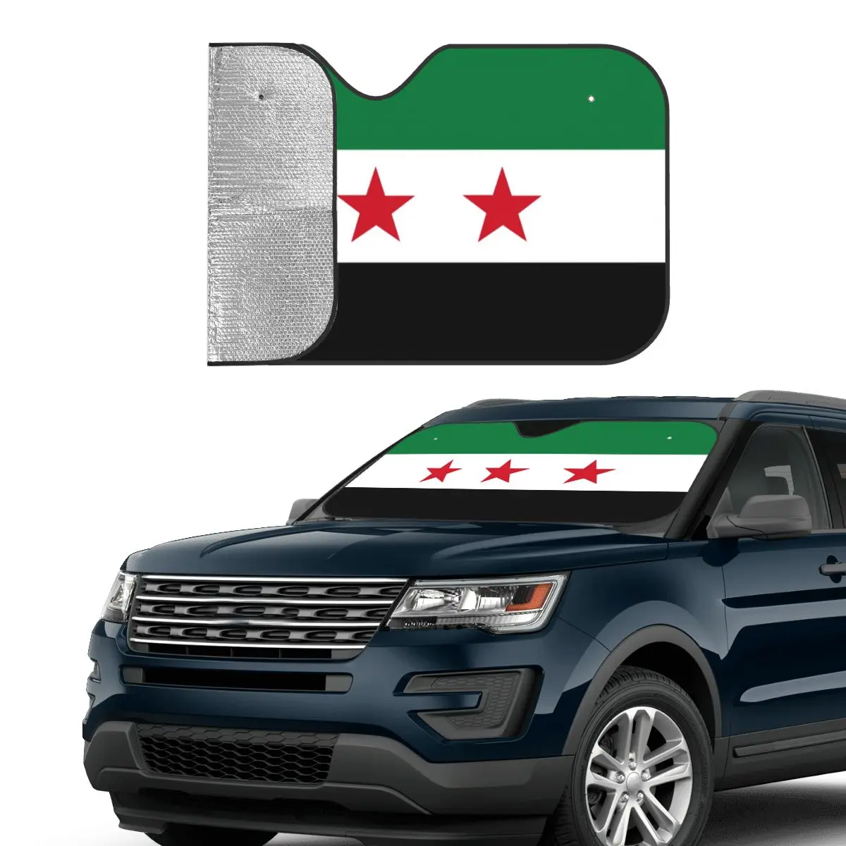 Syria Flag Sunshade Windscreen Universal Car Front Window Visor 76x140cm Car Window Windscreen Cover Ice Shield Dust Protection