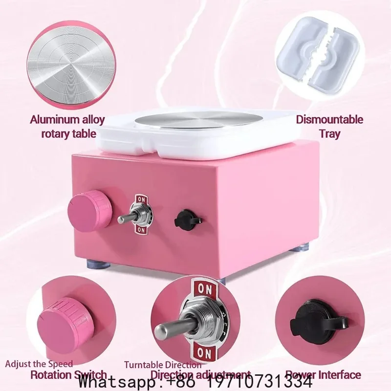 10CM Mini Pottery Wheel Machine, Electric Ceramic Lathe with Clay Sculpting Tools Kit,Turntable Electric Pottery Wheel For Gifts
