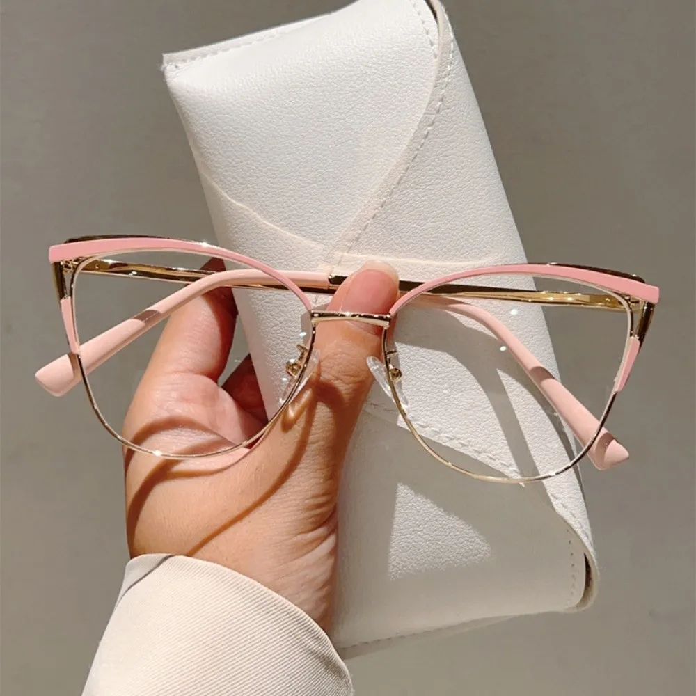 

Vintage Blue Ray Blocking Anti-Blue Light Glasses Eye Protection Metal Square Eyeglasses Ultralight Frame Eyewear Men Women