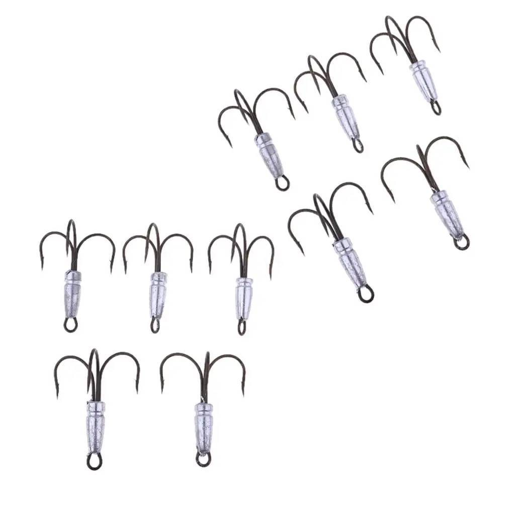 Fishhook with Lead Sinkers Three Anchor Hooks Large Weight Fishing Supply for Sea Lake Pond