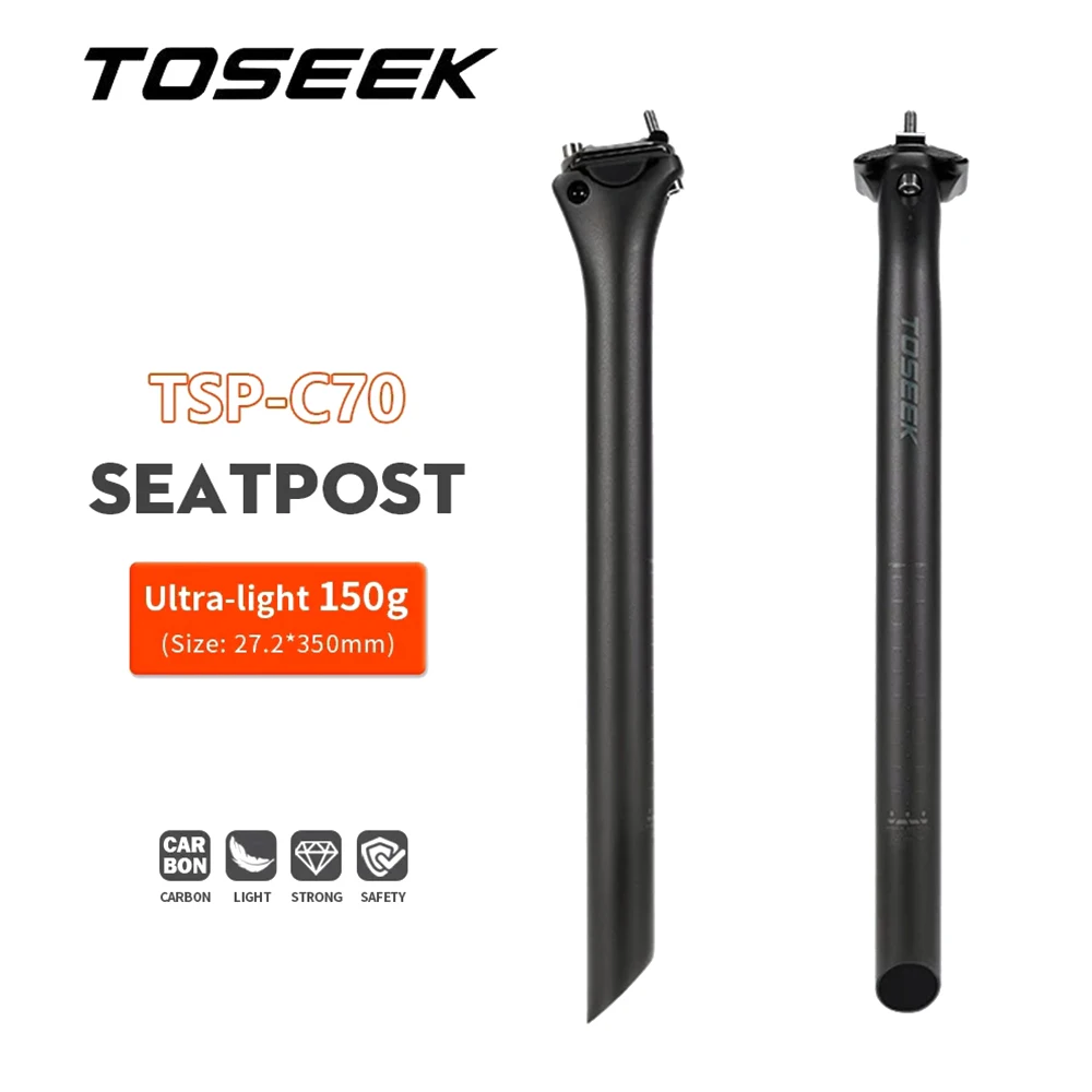 

Ультралегкий карбоновый подседельный штырь TOSEEK T800 с вылетом 0 мм, титановые винты, для велосипедов, 27.2/31.6*350/400 мм